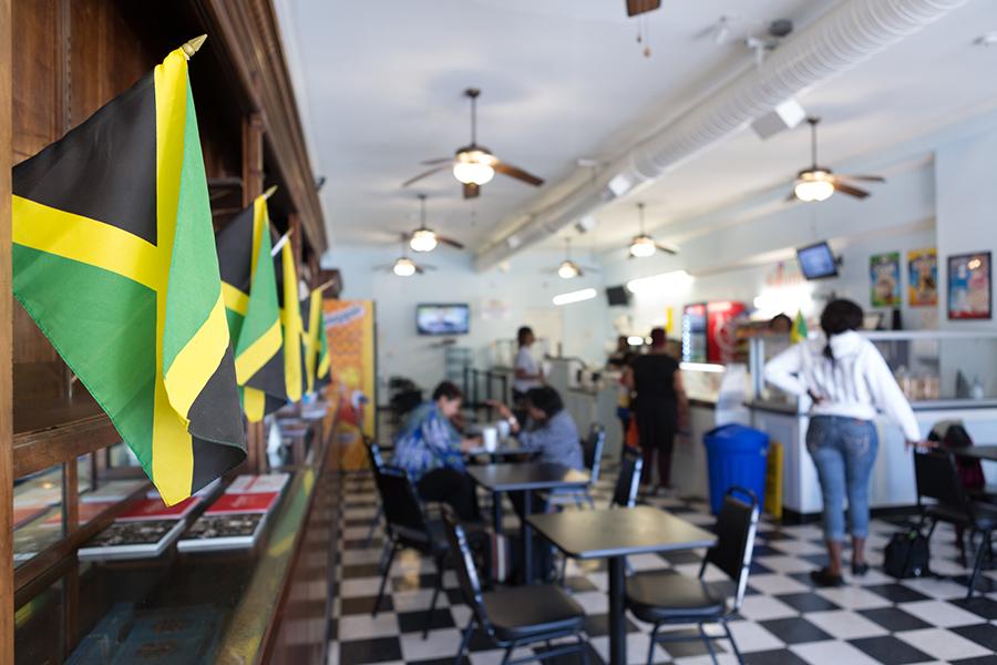 The lunch crowd at Bell's business, the SaYum Jamaican Food restaurant in downtown Wilson.