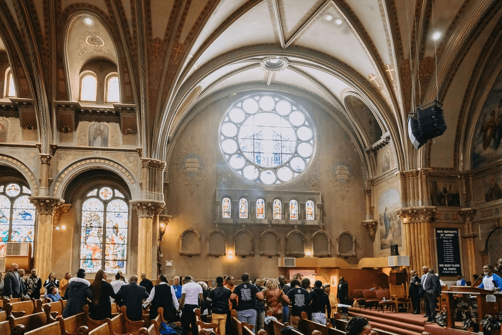 The building was previously home to a Catholic congregation.