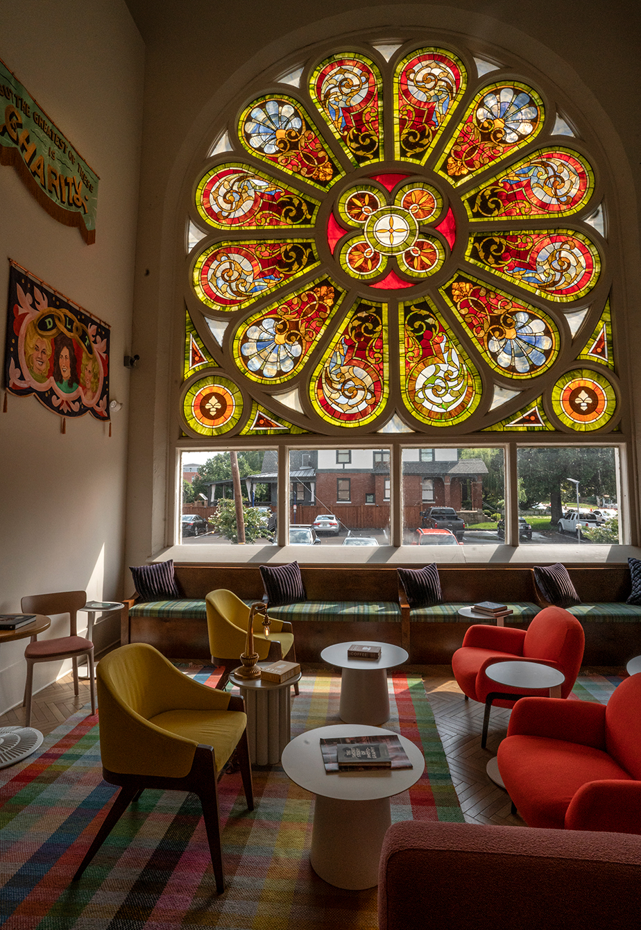 stained glass lobby