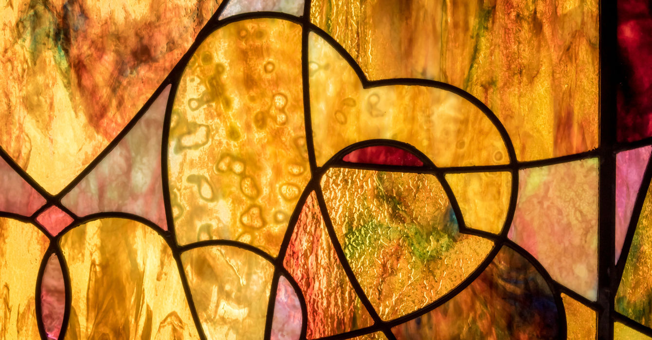 Design of hearts in stained glass