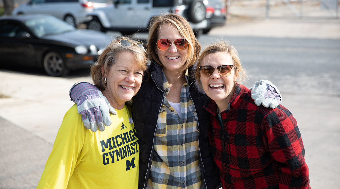 group of three women