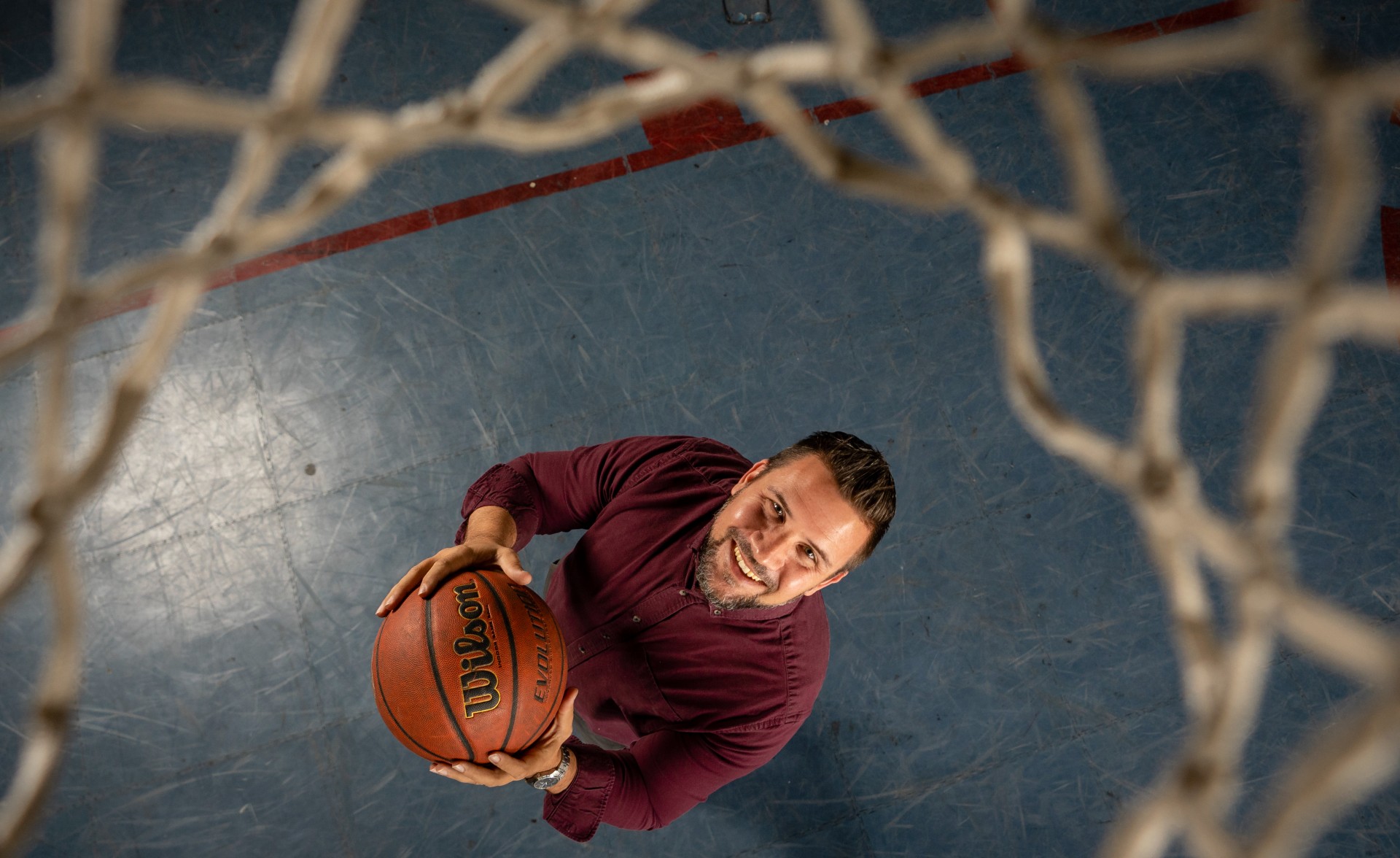 man with basketball