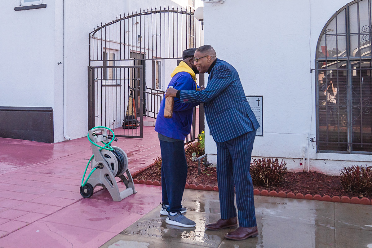 two people hugging