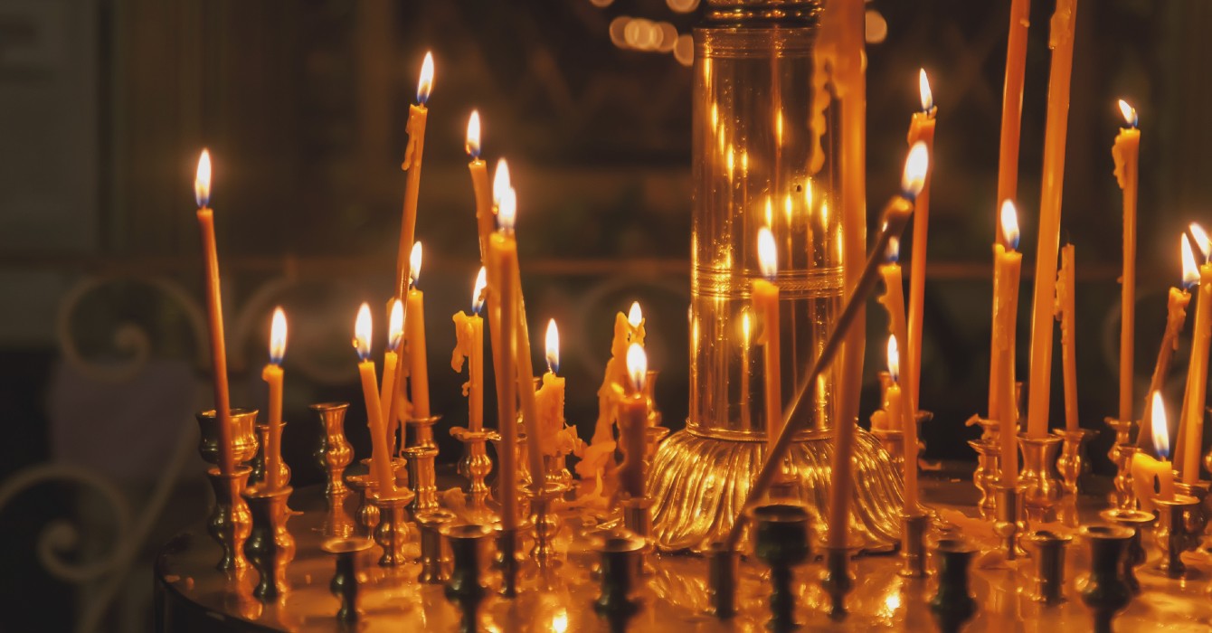 image of candles in an Orthodox church