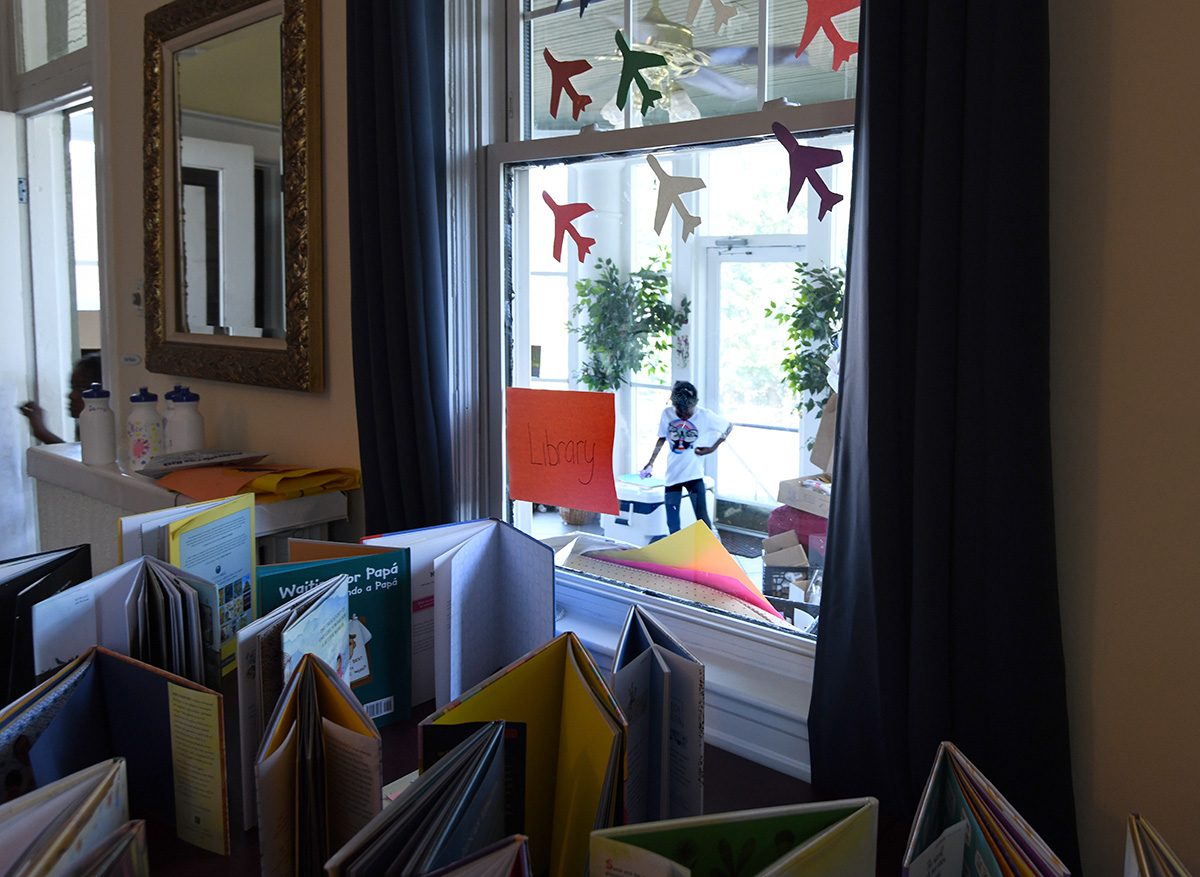 books on a table