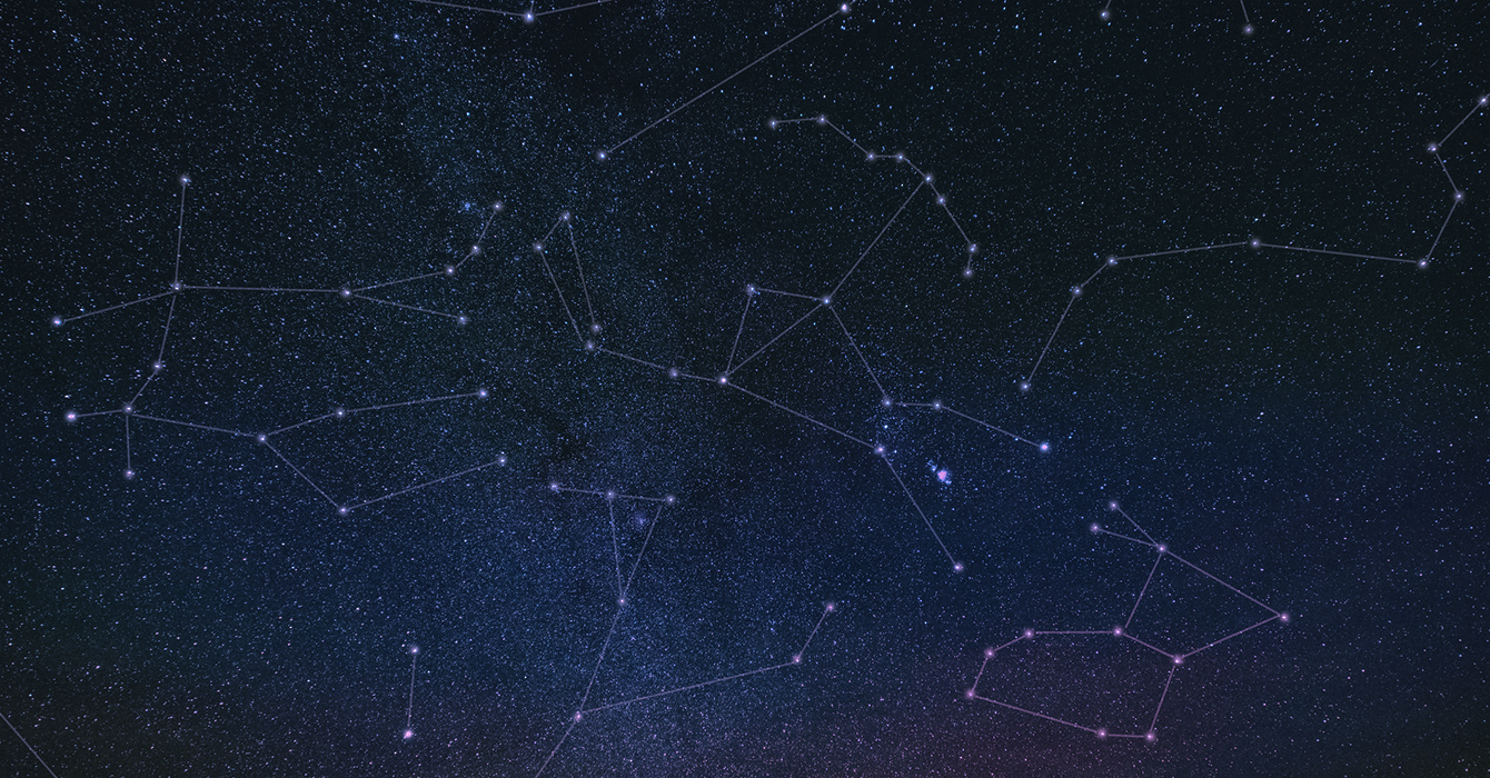 constellations in the starry night sky