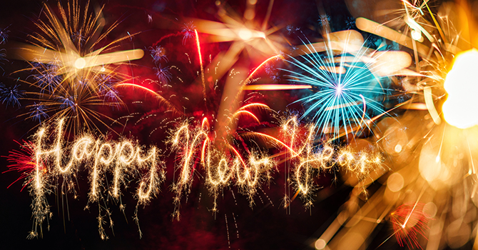 Happy New Year fireworks