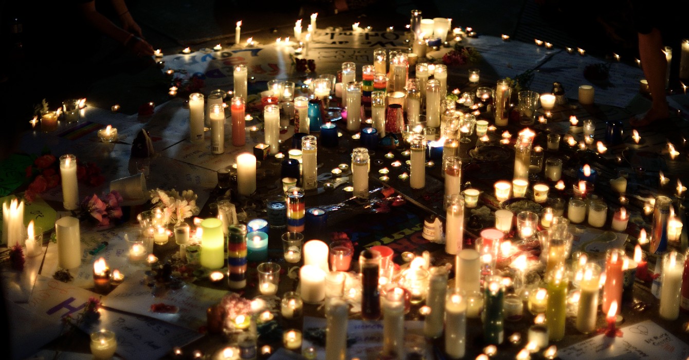 image of candles at a vigil