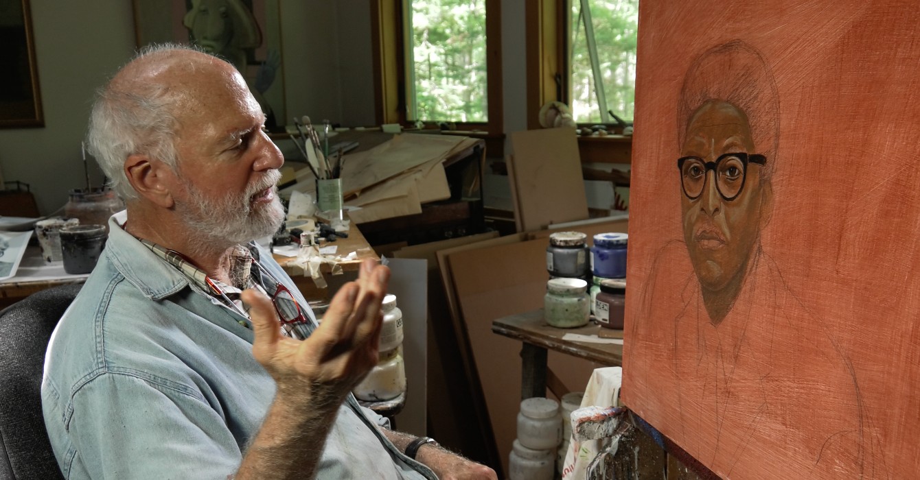 Robert Shetterly in his studio