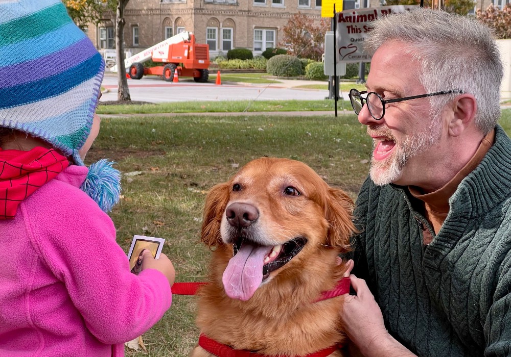 Image of a dog and a girl