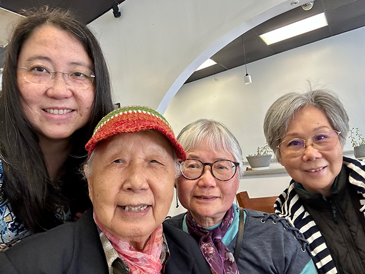 Jane Lam with residents