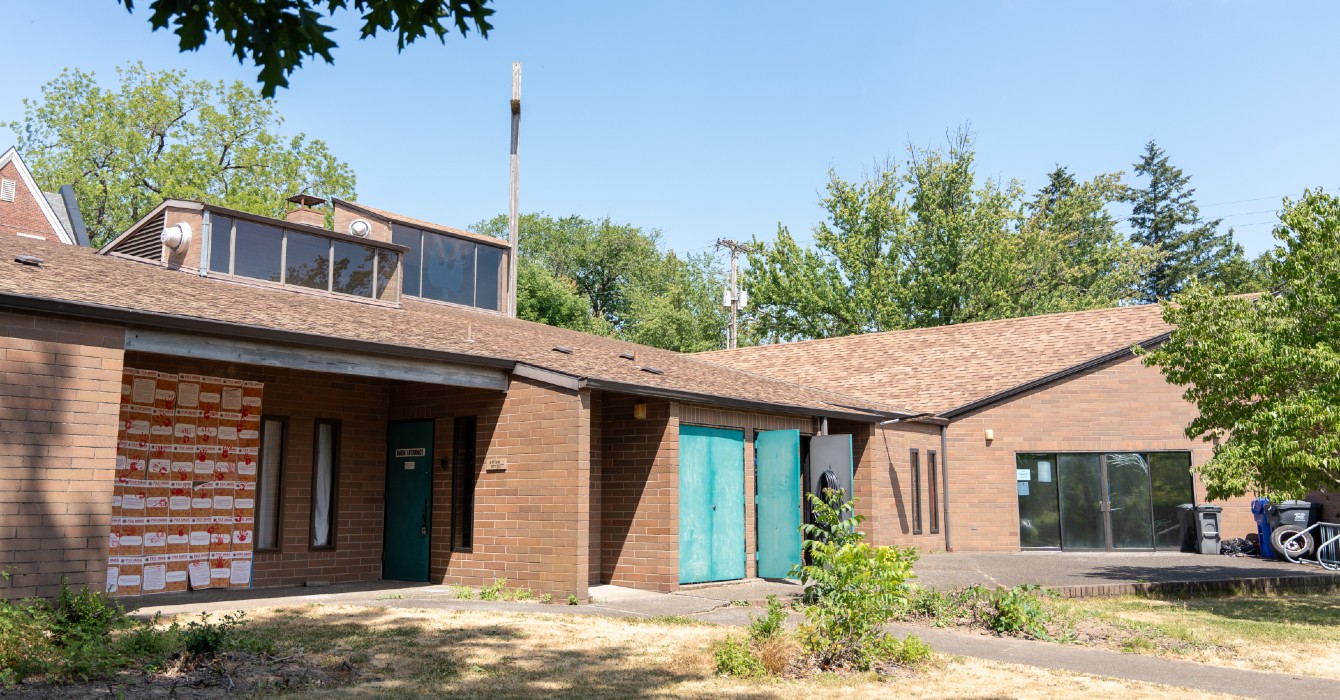 image of a church with a brick exterior