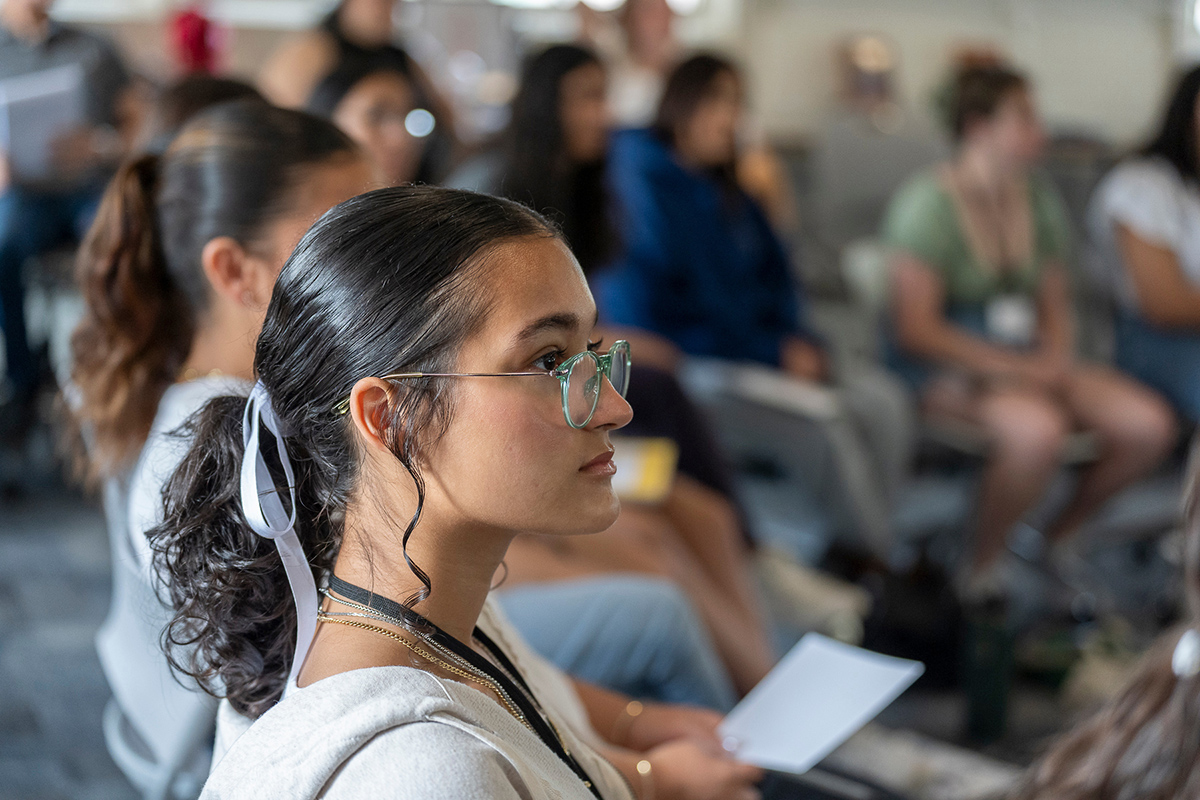 student listening