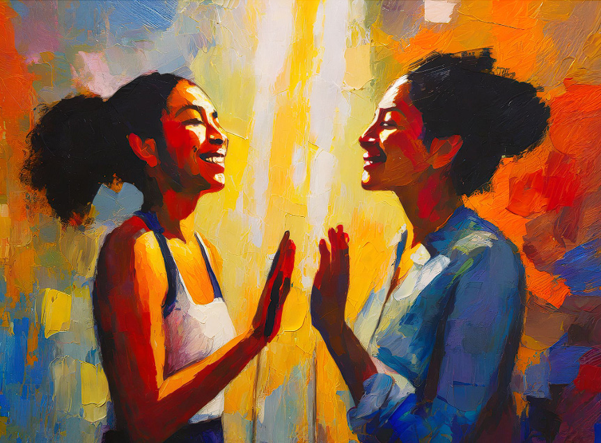 two people having a transformative magical moment