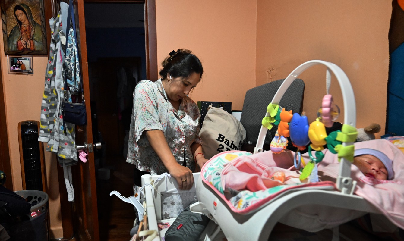 Photo of a woman caring for children