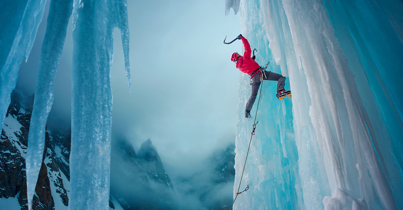 climber on ice