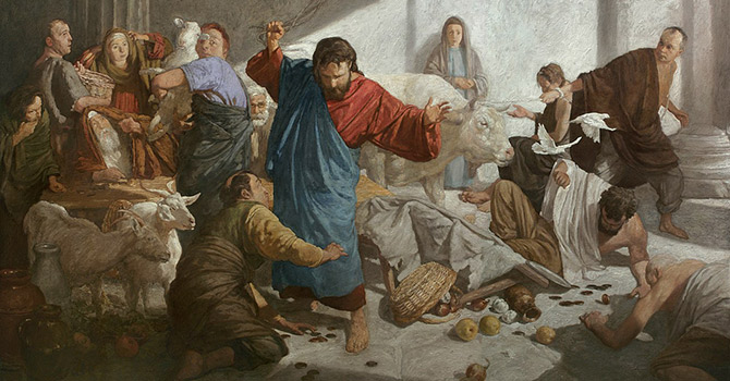 Christ cleansing the temple (oil painting)